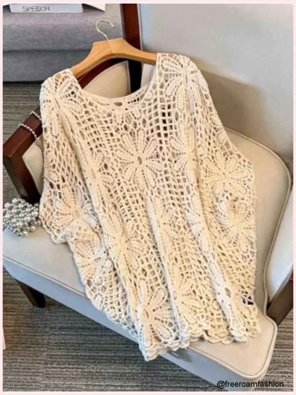 Plus Size Crochet Tops Boho Beach Cover Up Swimsuit Coverup Sweater